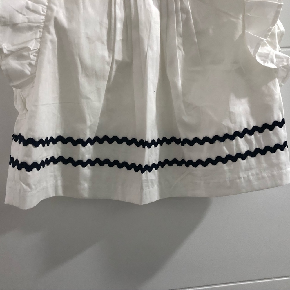 Janie and Jack Ric Rac Ruffle Sleeve Top White Size 4 - Picture 7 of 7